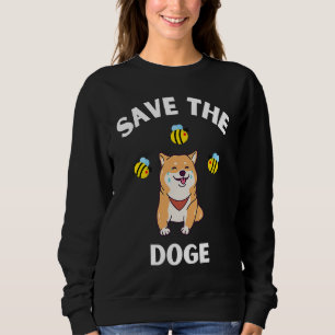 Save The Doge Cute Doge With Bees Gamer Gaming Sweatshirt
