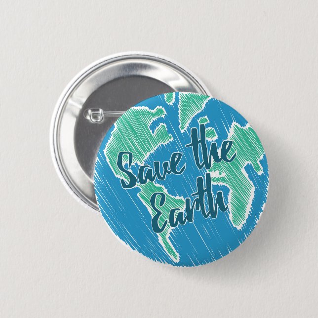 Save The Earth 6 Cm Round Badge (Front & Back)