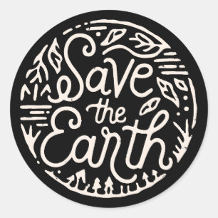Save the earth classic round sticker