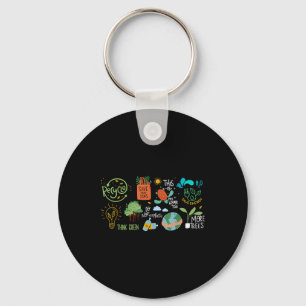 Save The Earth Day Recycle Planet Environmental Pr Key Ring