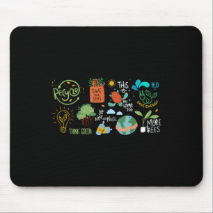 Save The Earth Day Recycle Planet Environmental Pr Mouse Pad