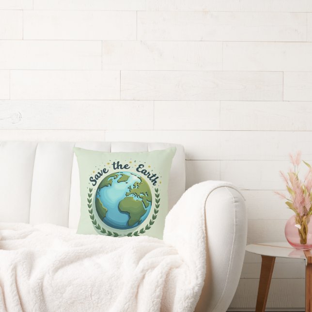 Save the Earth Earth-Design Cushion Pillow (Couch)