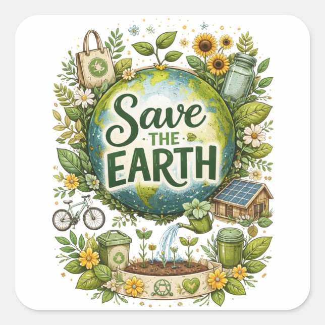 Save the Earth – Eco Sticker (Front)