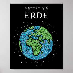 Save The Earth Globe Environmental Protection Clim Poster