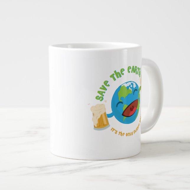 Save The Earth Large Coffee Mug (Front Right)