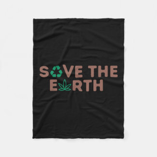 Save The Earth Planet Recycle Earth Environmental  Fleece Blanket