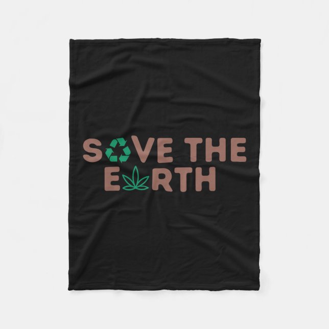 Save The Earth Planet Recycle Earth Environmental  Fleece Blanket (Front)