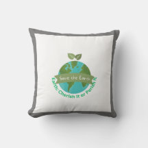 Save the Earth - Throw Pillow