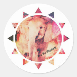 Save the Elephants, Baby Elephant Sunshine Classic Round Sticker