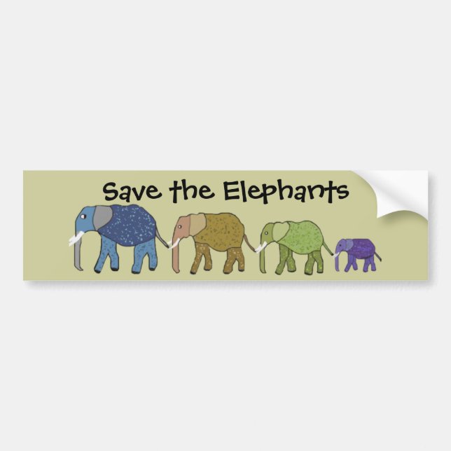 Save the Elephants Bumper Sticker (Front)