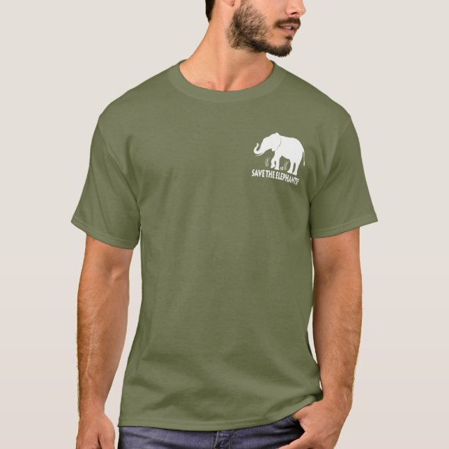 Save the Elephants in Silhouette T-Shirt (Front)