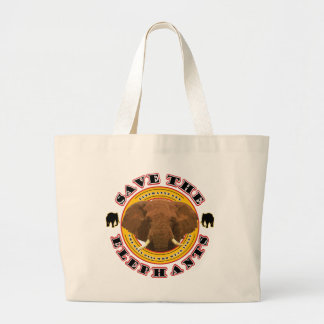 Save The Elephants Large Tote Bag