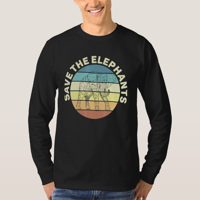Save The Elephants Love Animals T-Shirt (Front)
