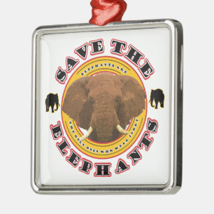 Save the Elephants Metal Tree Decoration