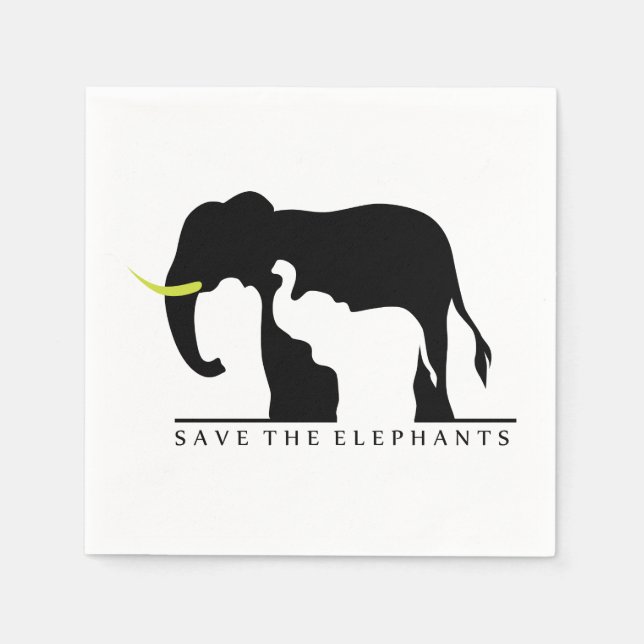 Save the Elephants Napkin (Front)