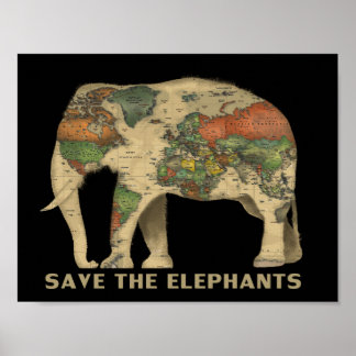 Save the elephants poster