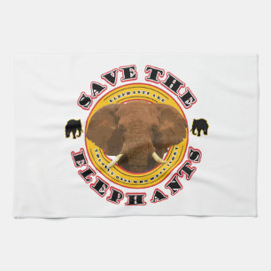 Save the Elephants Tea Towel
