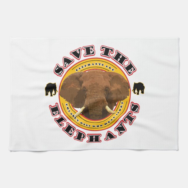 Save the Elephants Tea Towel (Horizontal)