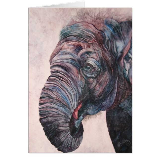 Save the Elephants Watercolor Sentimental Cards (Front)