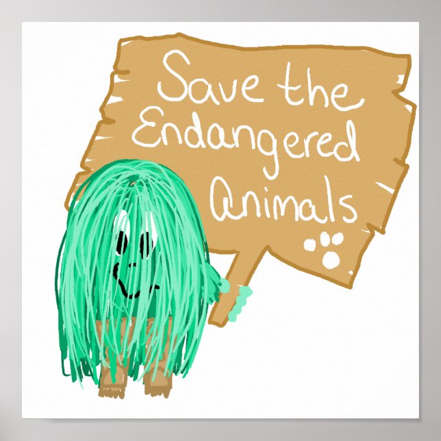 save the endanged animals poster (Front)