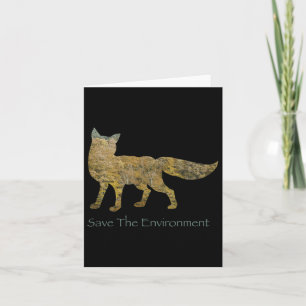 Save The Environment Fox Silhouette Environmental  Card