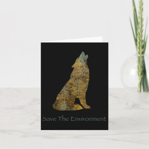Save The Environment Wolf Silhouette Environmental Card