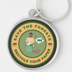 Save the forests recycle your paper key ring
