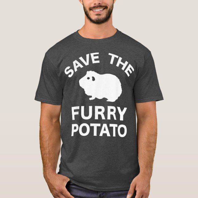 Save The Furry Potato Animal Funny Guinea Pig T-Shirt (Front)