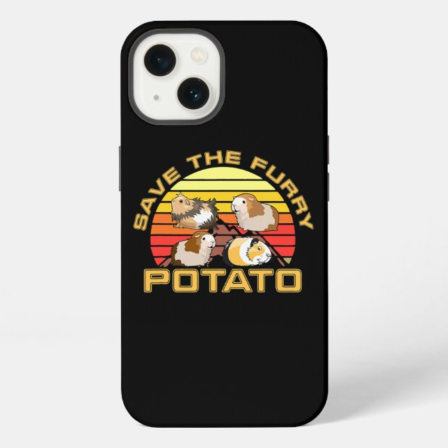 Save The Furry Potato Cute Guinea Pig Lover Funny  iPhone Case (Back)