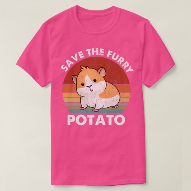 Save The Furry Potato Funny Guinea Pig Premium  T-Shirt (Design Front)