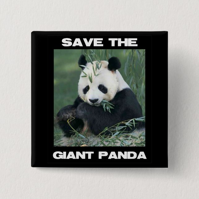 Save the Giant Panda 15 Cm Square Badge (Front)