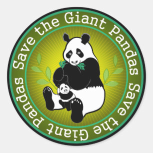Save the Giant Pandas Classic Round Sticker