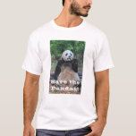 Save the Giant Pandas T-Shirt<br><div class="desc">Photo of Giant Panda eating bamboo. Protect the environment. Save the Giant Pandas.</div>