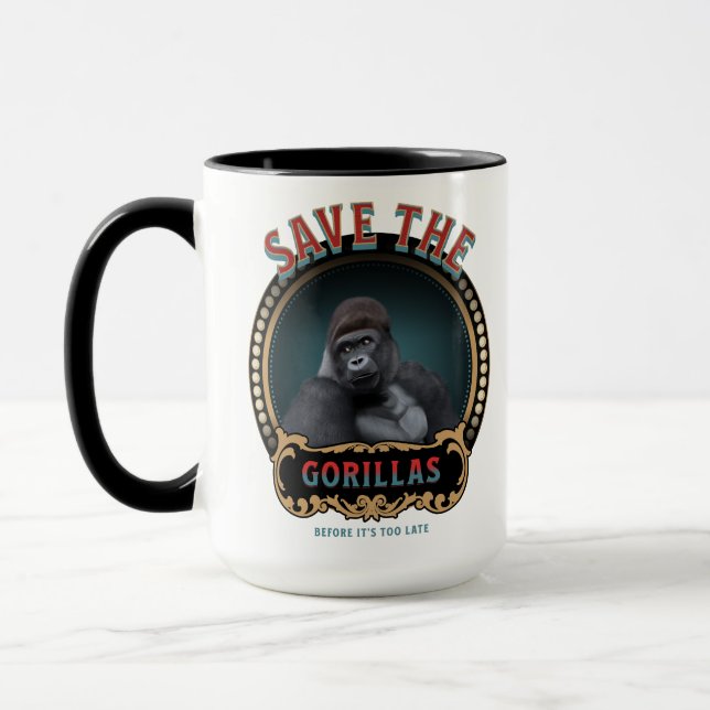 Save The Gorilla | Endangered Species  Mug (Left)