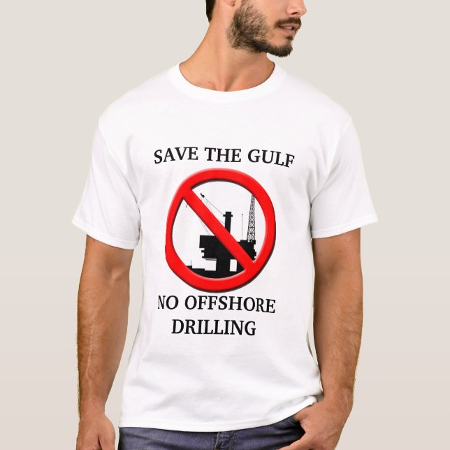 Save the Gulf NO Offshore Drilling Mens T-shirt. T-Shirt (Front)