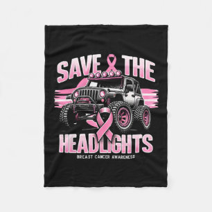 Save The Headlights Breast Cancer Awareness 1 Fleece Blanket