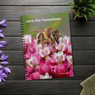Save the Honeybees Pollinating Narrowleaf Milkweed Notebook