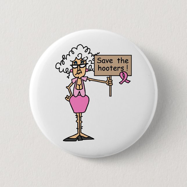 Save the Hooters! 6 Cm Round Badge (Front)