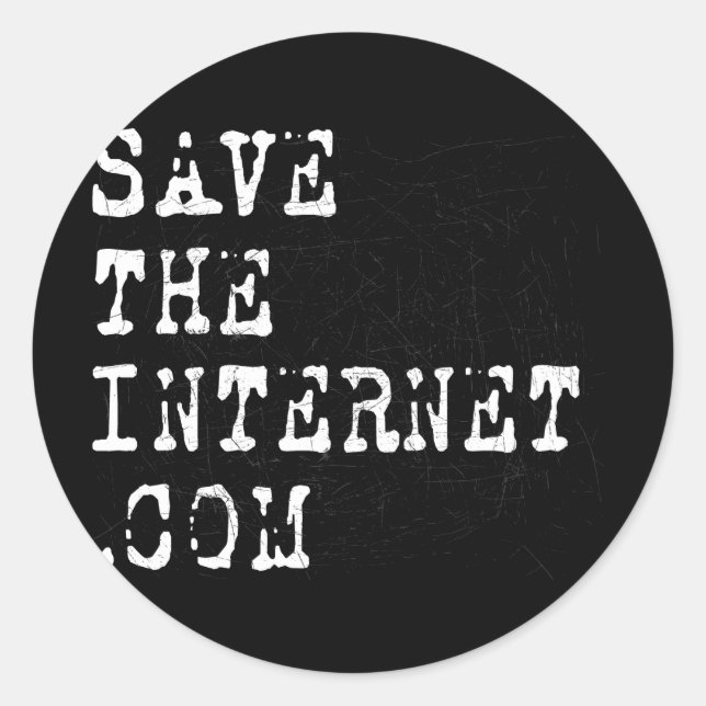 Save the Internet Classic Round Sticker (Front)
