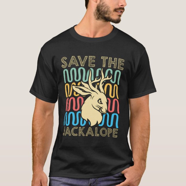 Save The Jackalope Funny Cryptid Jackrabbit Rabbit T-Shirt (Front)