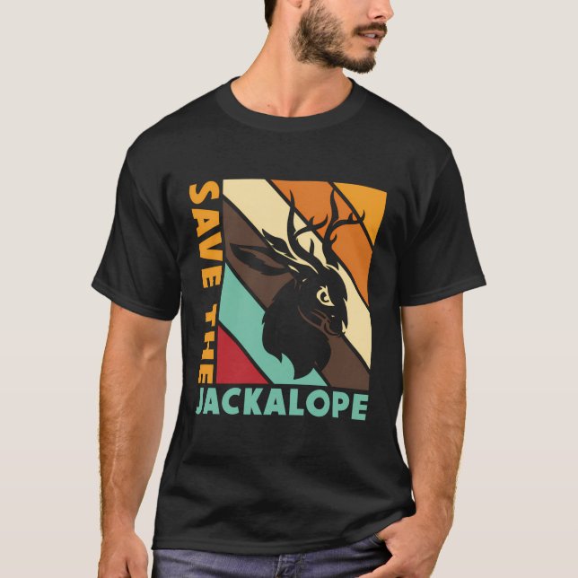 Save The Jackalope Funny Cryptid Jackrabbit Rabbit T-Shirt (Front)