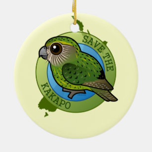 Save the Kakapo Ceramic Tree Decoration