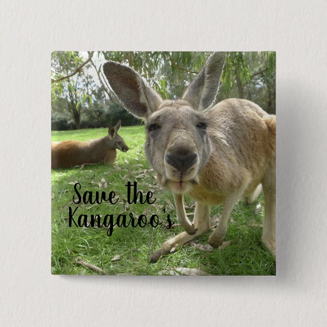 Save the Kangaroo's 15 Cm Square Badge (Front)