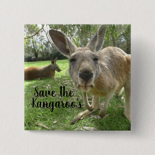 Save the Kangaroo's 15 Cm Square Badge