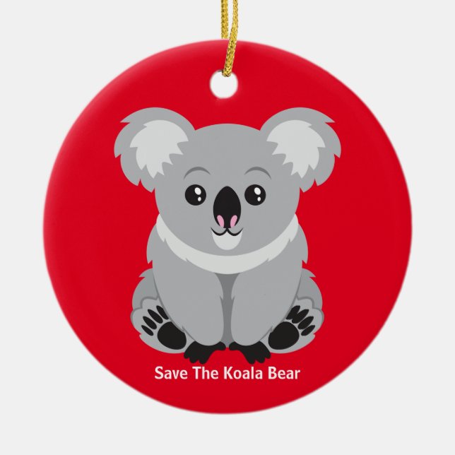 Save The Koala Bear Ceramic Tree Decoration (Front)