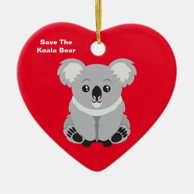Save The Koala Bear Ceramic Tree Decoration (Front)