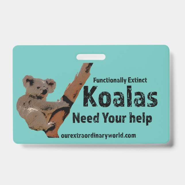 Save the Koalas ID Badge (Front)