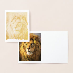 Save the Lion Gold Foil Note Card