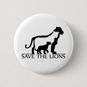 Save the Lions 6 Cm Round Badge