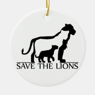 Save the Lions Ceramic Tree Decoration